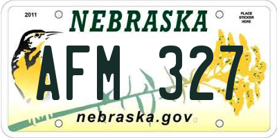NE license plate AFM327