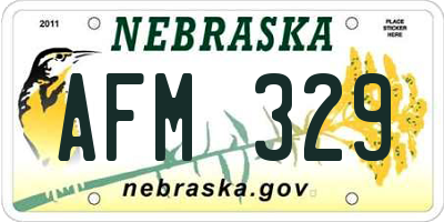 NE license plate AFM329