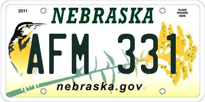 NE license plate AFM331