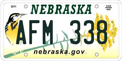 NE license plate AFM338