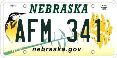 NE license plate AFM341