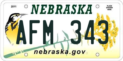 NE license plate AFM343