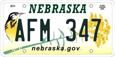 NE license plate AFM347