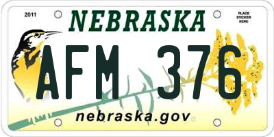 NE license plate AFM376