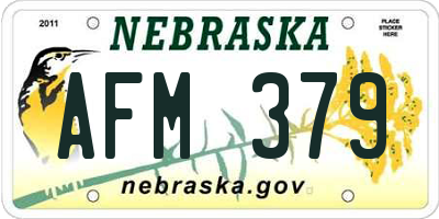 NE license plate AFM379