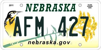 NE license plate AFM427