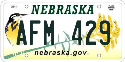 NE license plate AFM429