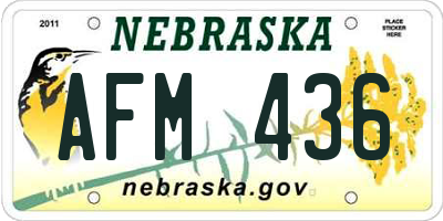 NE license plate AFM436