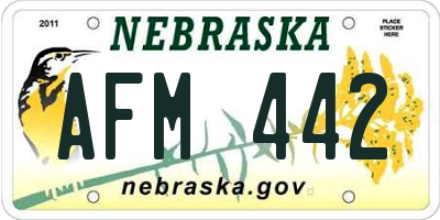 NE license plate AFM442