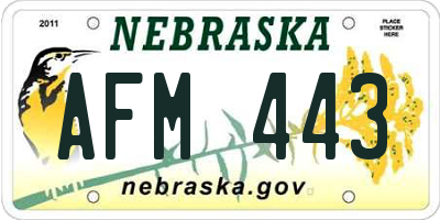 NE license plate AFM443