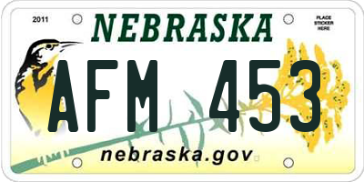 NE license plate AFM453