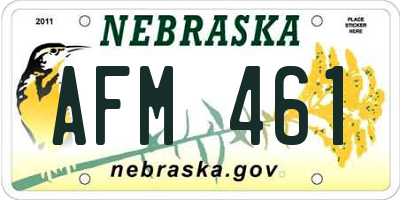 NE license plate AFM461