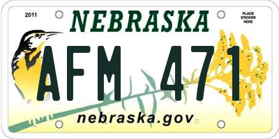 NE license plate AFM471
