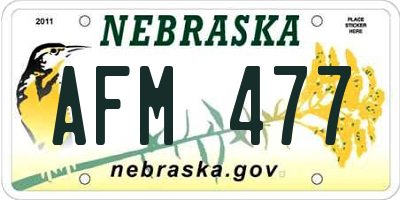 NE license plate AFM477
