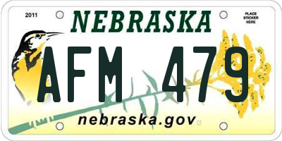 NE license plate AFM479
