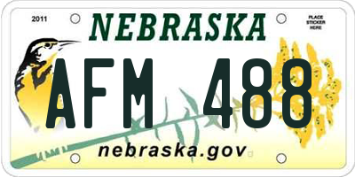 NE license plate AFM488