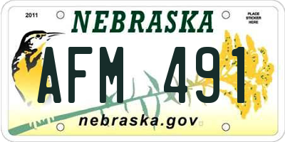 NE license plate AFM491
