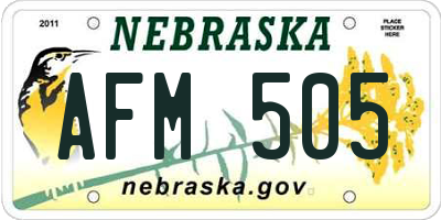 NE license plate AFM505