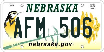 NE license plate AFM506