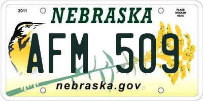 NE license plate AFM509