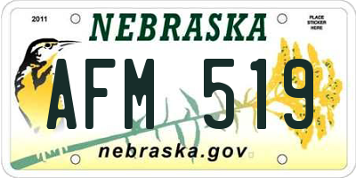 NE license plate AFM519