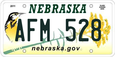 NE license plate AFM528