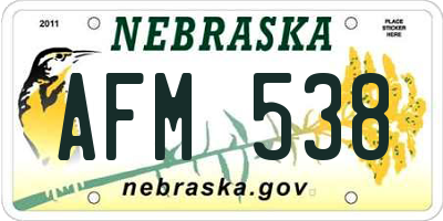 NE license plate AFM538