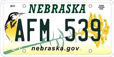 NE license plate AFM539