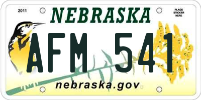 NE license plate AFM541