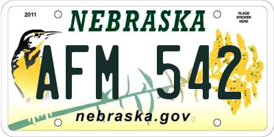 NE license plate AFM542
