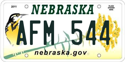 NE license plate AFM544