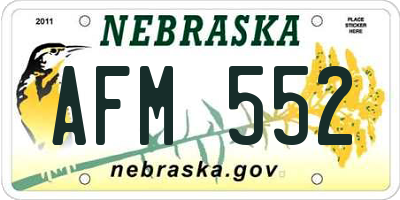 NE license plate AFM552