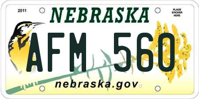 NE license plate AFM560
