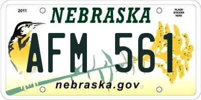 NE license plate AFM561