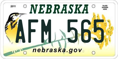 NE license plate AFM565