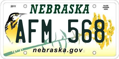 NE license plate AFM568