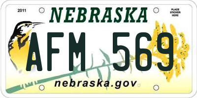 NE license plate AFM569
