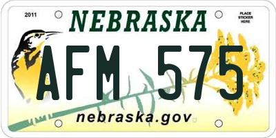 NE license plate AFM575