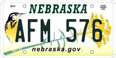 NE license plate AFM576