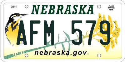NE license plate AFM579