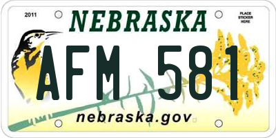 NE license plate AFM581