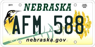 NE license plate AFM588
