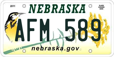 NE license plate AFM589