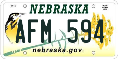 NE license plate AFM594
