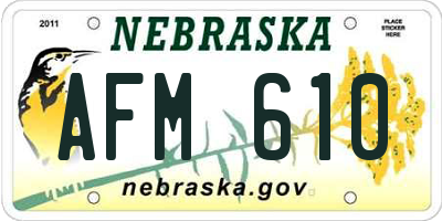 NE license plate AFM610