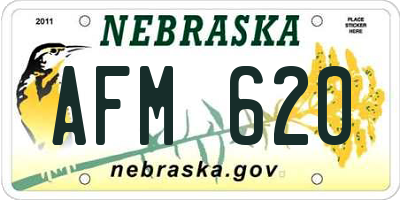 NE license plate AFM620