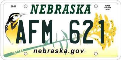 NE license plate AFM621