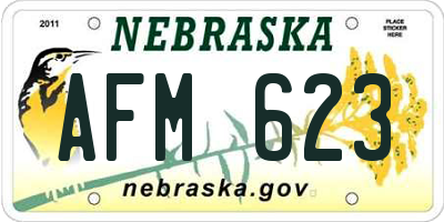 NE license plate AFM623