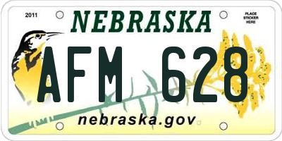 NE license plate AFM628