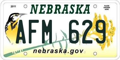 NE license plate AFM629